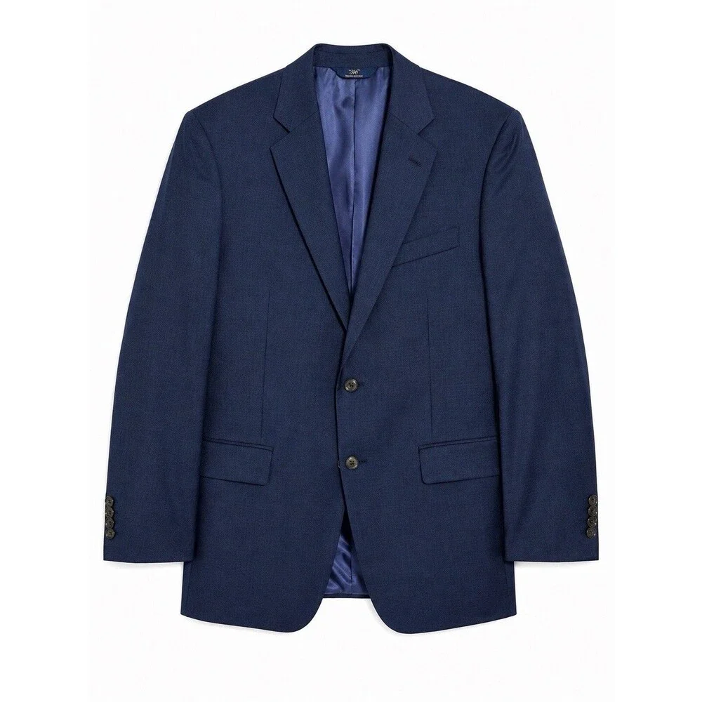 Brooks Brothers Blazer Jacket Men's 39R Blue Wool Check Classic 2 Button 346